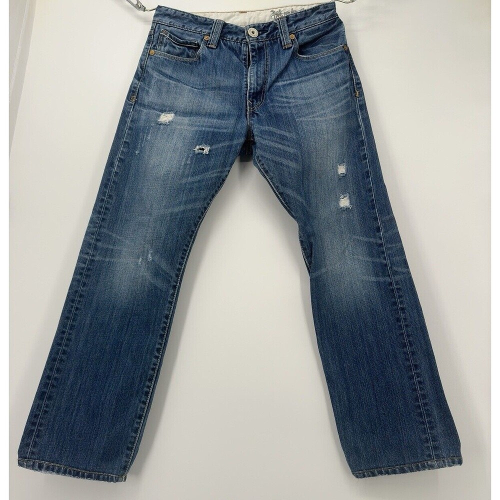 Vintage inspired 505 slim straight size 30 Denim Distressed Levis thick stich